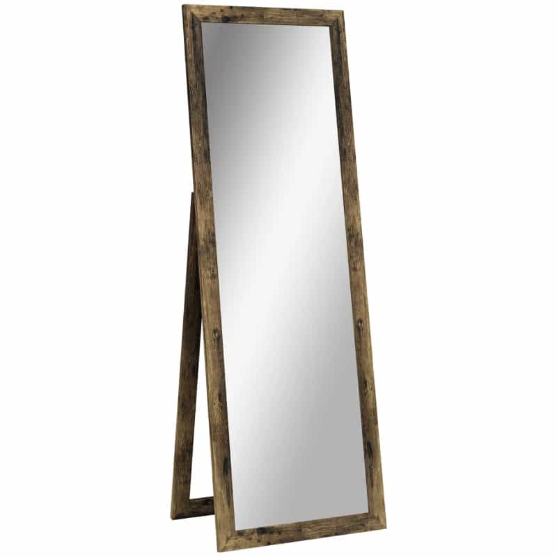 HOMCOM Floor Standing Mirror, Full Body Mirror for Bedroom, Living Room — Bronze