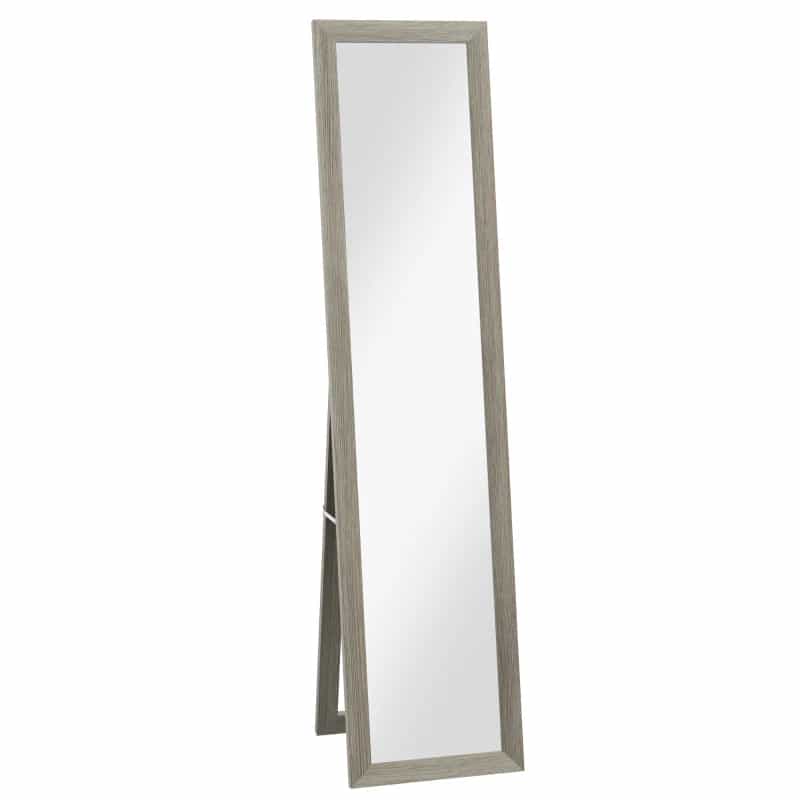 HOMCOM Full Length Mirror for Bedroom, Free Standing Dressing Mirror, Wall Mirror for Living Room — Grey