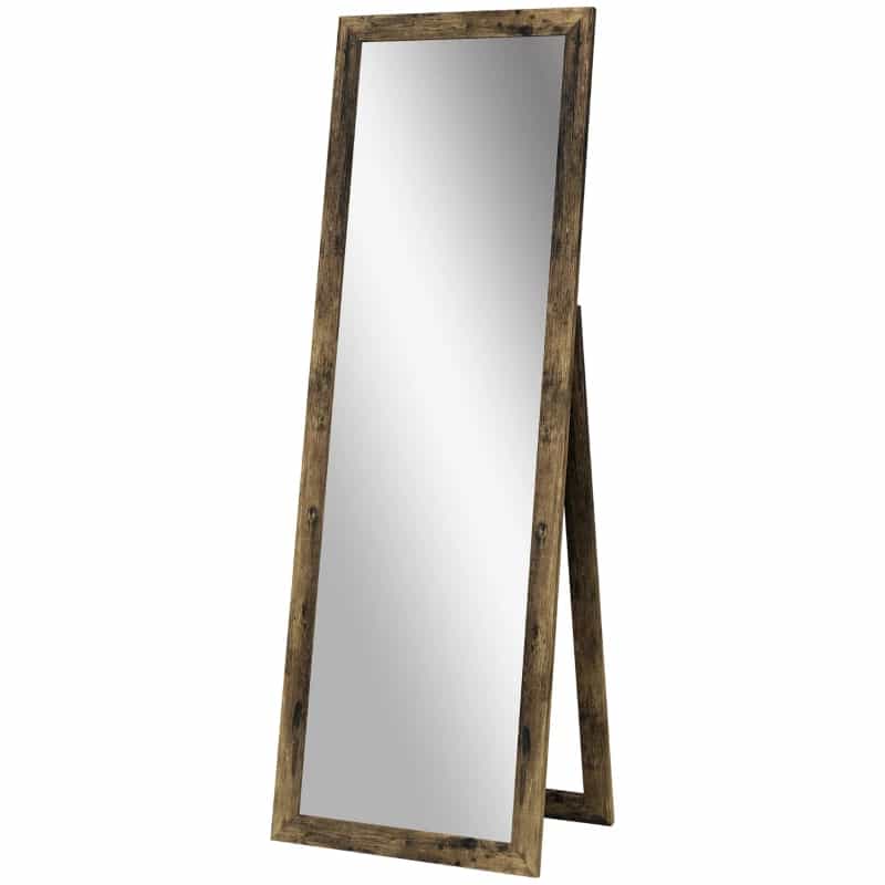 HOMCOM Floor Standing Mirror, Full Body Mirror for Bedroom, Living Room — Bronze