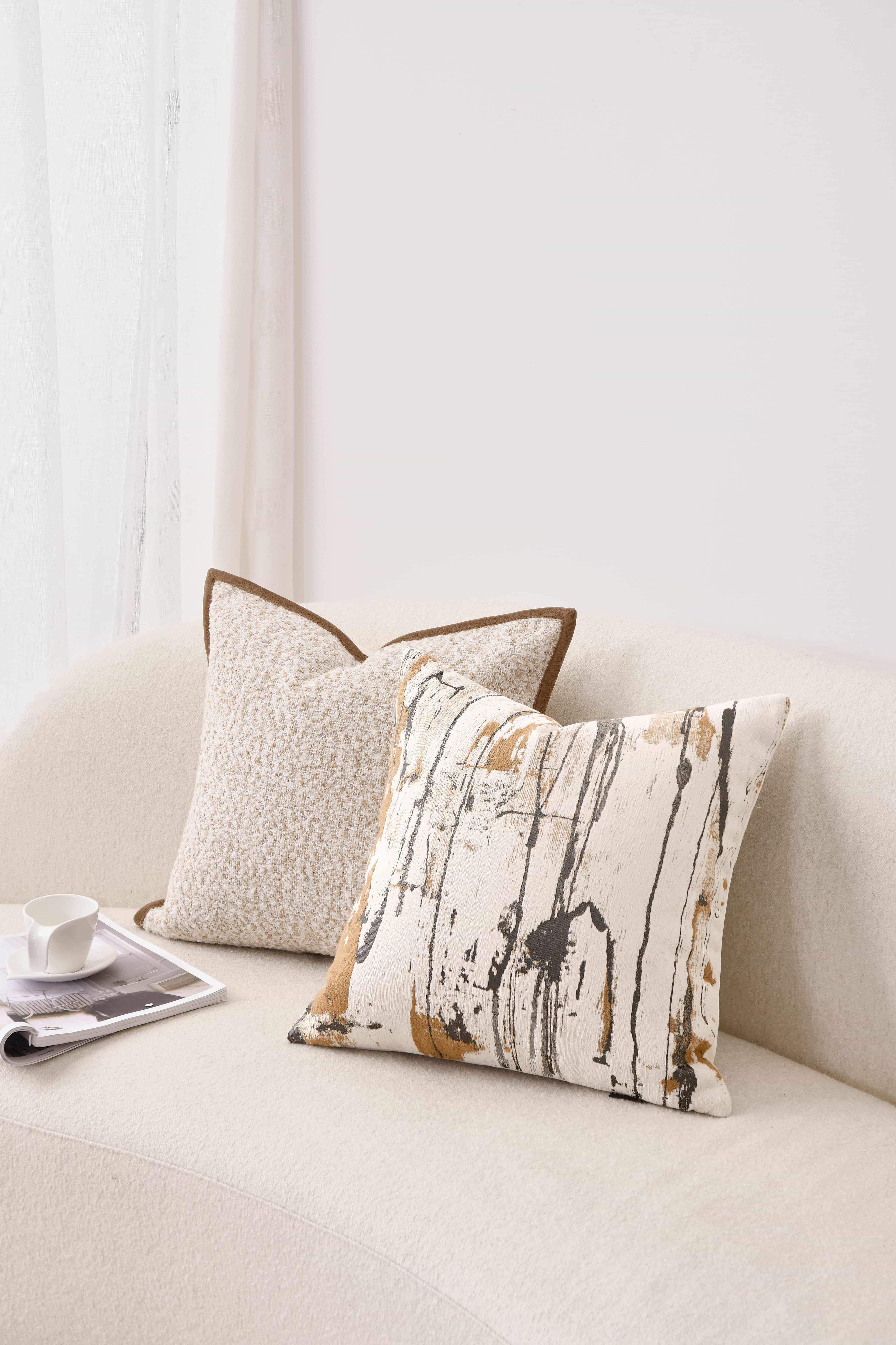 Cotton - Linen - Flannel - Polyester Blended Square Pillow (DP-2410111) — Chrome