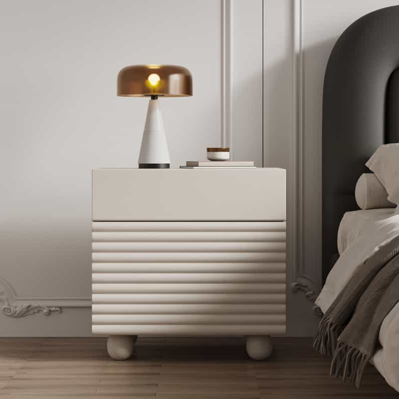 FLUTED Nightstand — White