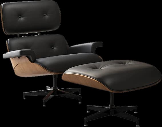 RAVEN leather lounge chair and ottoman