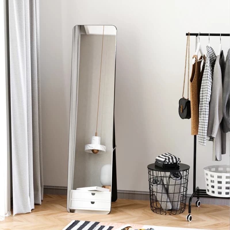 HOMCOM Full Length Mirror for Bedroom, Free Standing Dressing Mirror, Wall Mirror with Wood Frame for Living Room — image 4