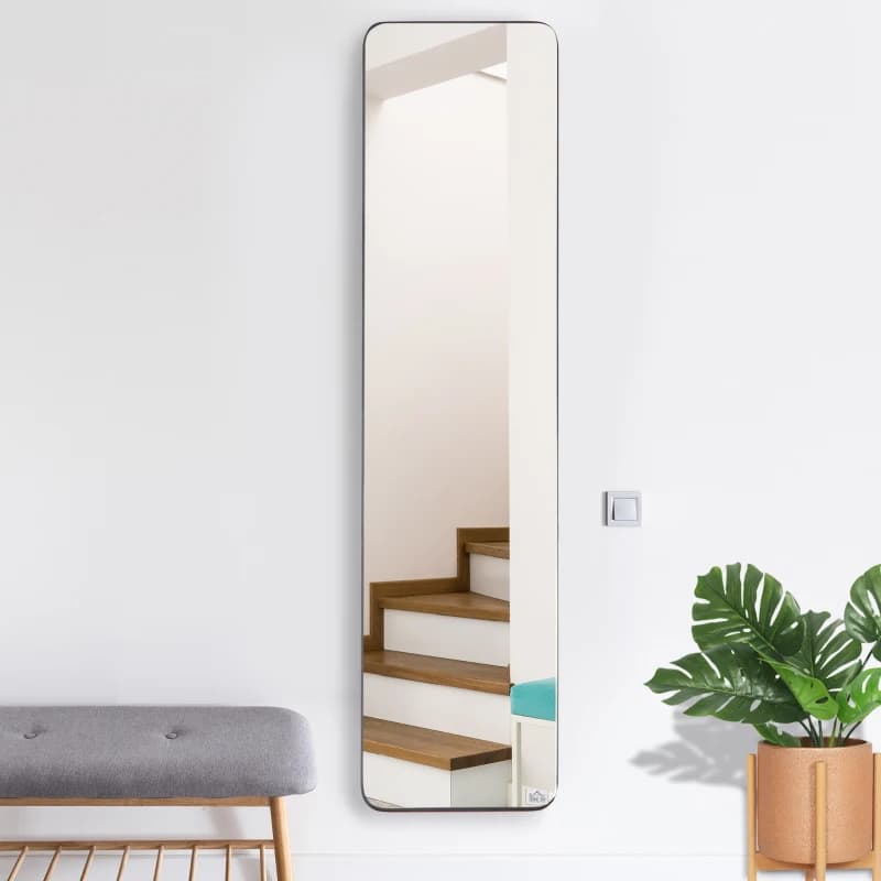 HOMCOM Full Length Mirror for Bedroom, Free Standing Dressing Mirror, Wall Mirror with Wood Frame for Living Room — image 2