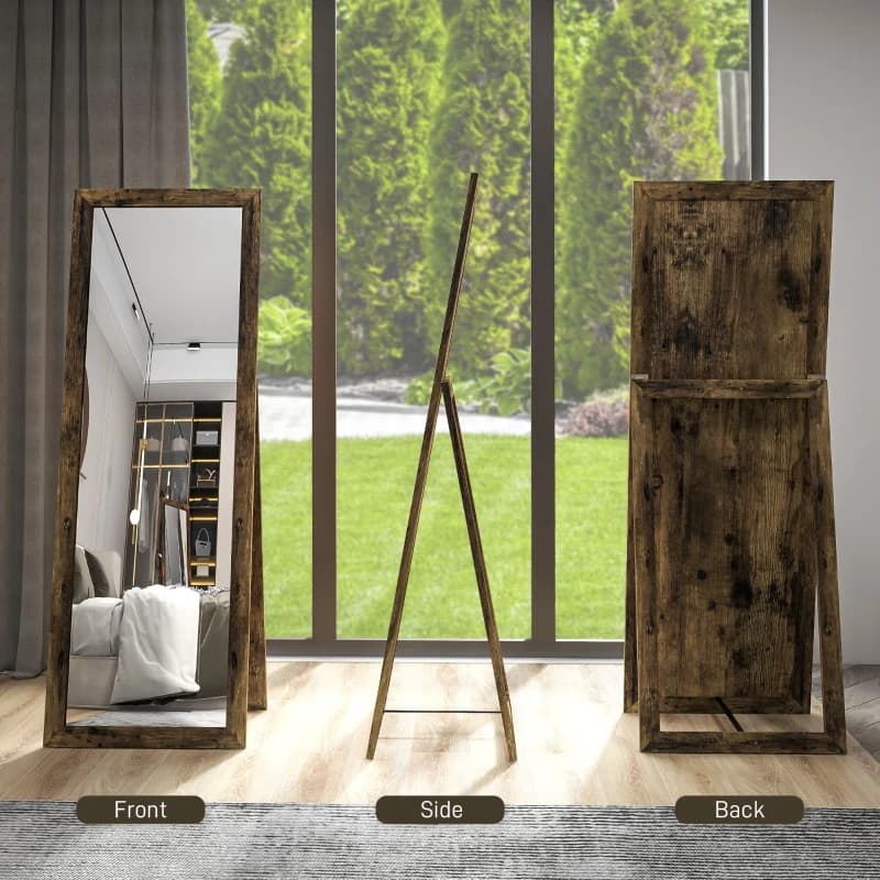 HOMCOM Floor Standing Mirror, Full Body Mirror for Bedroom, Living Room — image 8