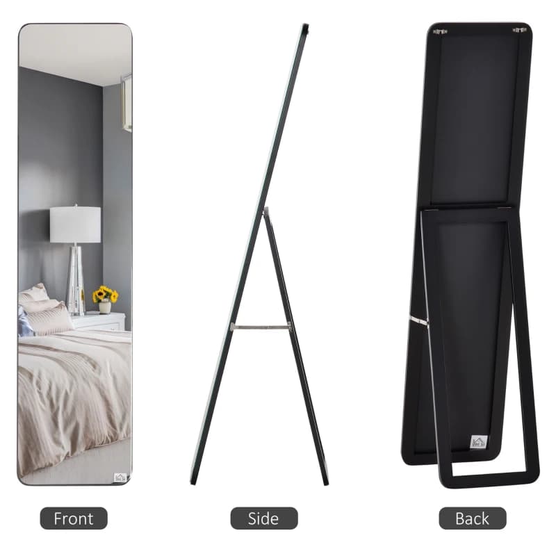 HOMCOM Full Length Mirror for Bedroom, Free Standing Dressing Mirror, Wall Mirror with Wood Frame for Living Room — image 6