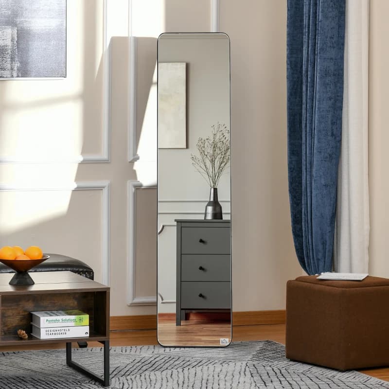 HOMCOM Full Length Mirror for Bedroom, Free Standing Dressing Mirror, Wall Mirror with Wood Frame for Living Room — image 3