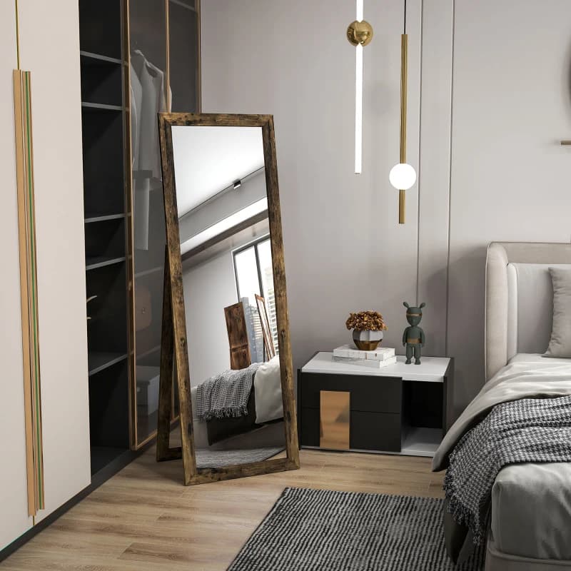 HOMCOM Floor Standing Mirror, Full Body Mirror for Bedroom, Living Room — image 4