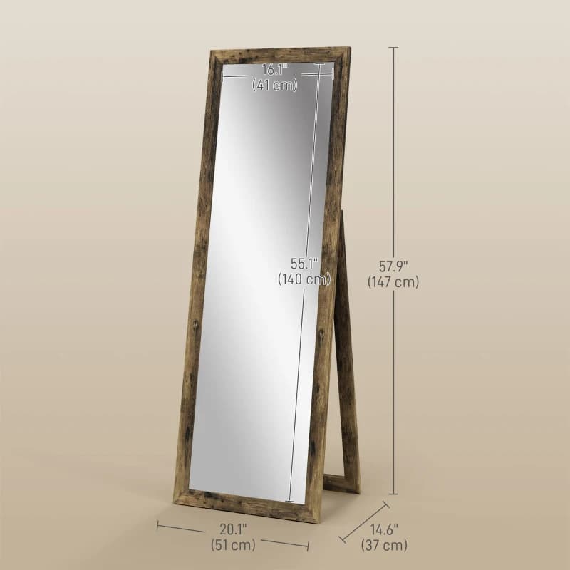 HOMCOM Floor Standing Mirror, Full Body Mirror for Bedroom, Living Room — image 10