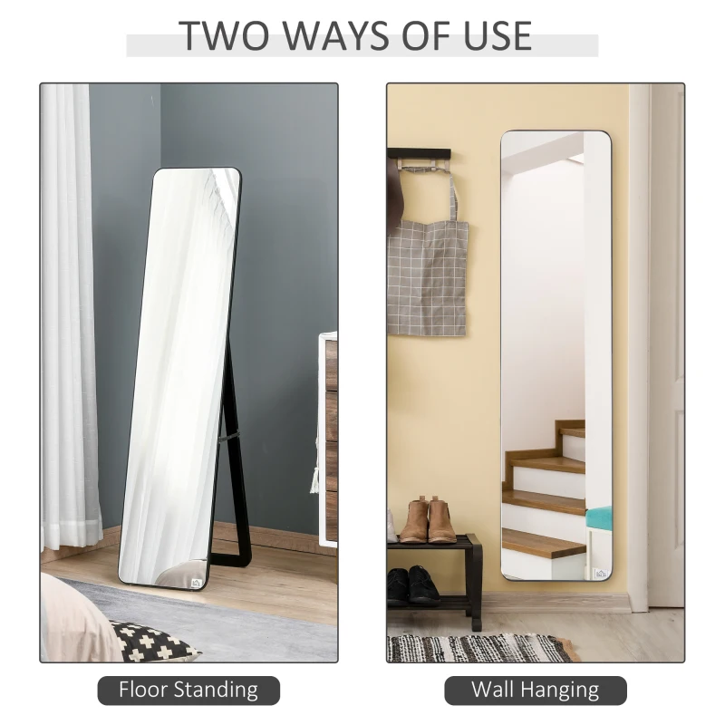 HOMCOM Full Length Mirror for Bedroom, Free Standing Dressing Mirror, Wall Mirror with Wood Frame for Living Room — image 5