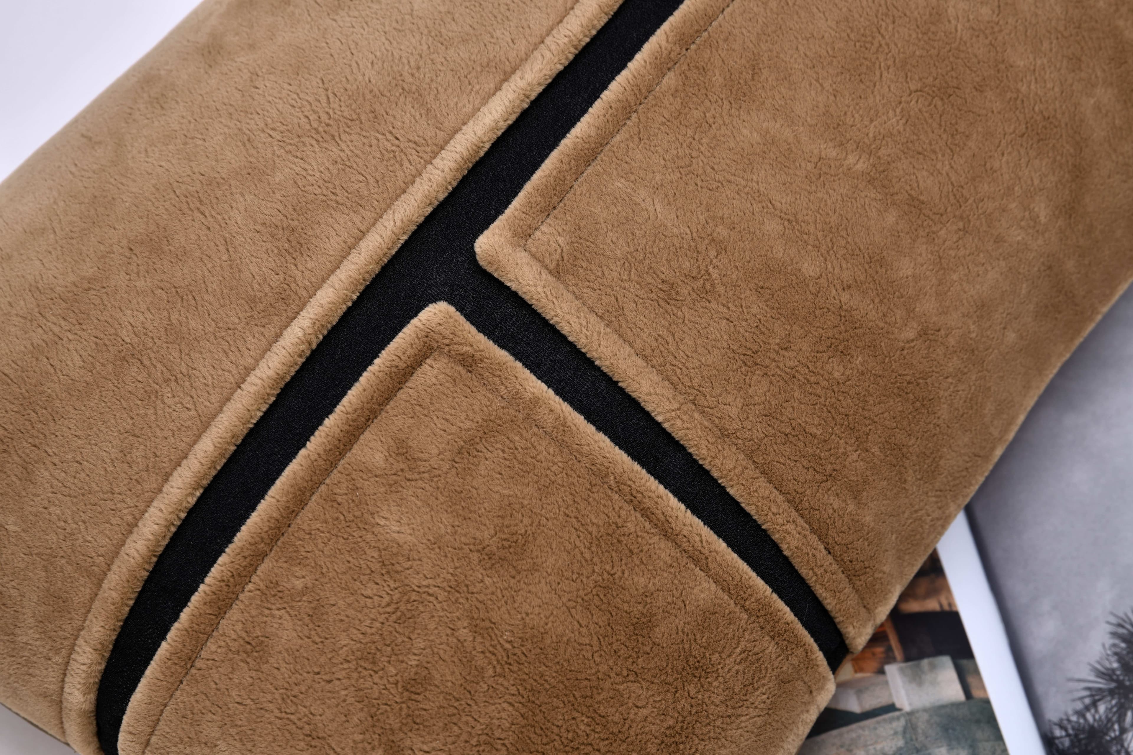Suede Flannel - Polyester - Artificial Leather Blended Lumbar Pillow (DP-2308212) — image 5
