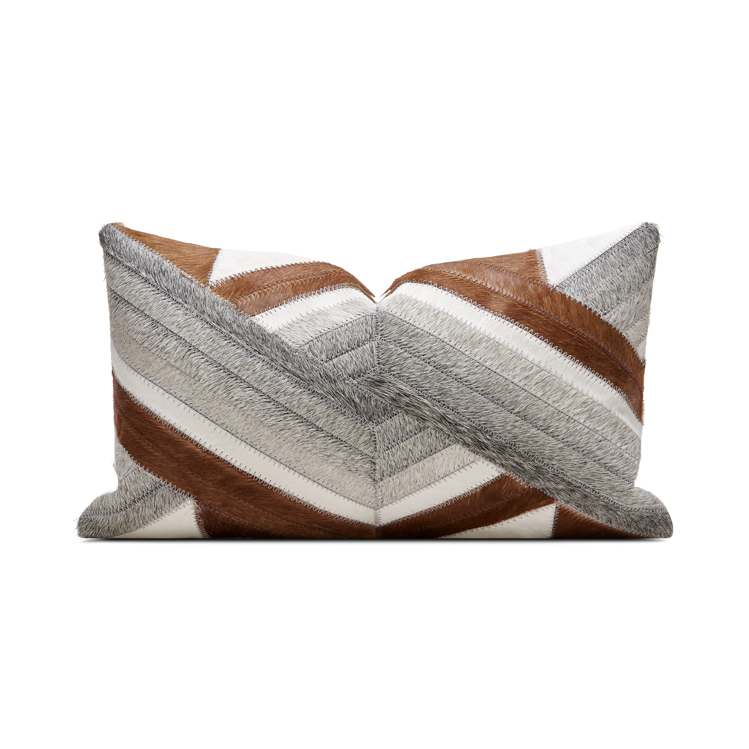Cowhair - Suede Flannel Blended Lumbar Pillow (DP-2312107) — image 1