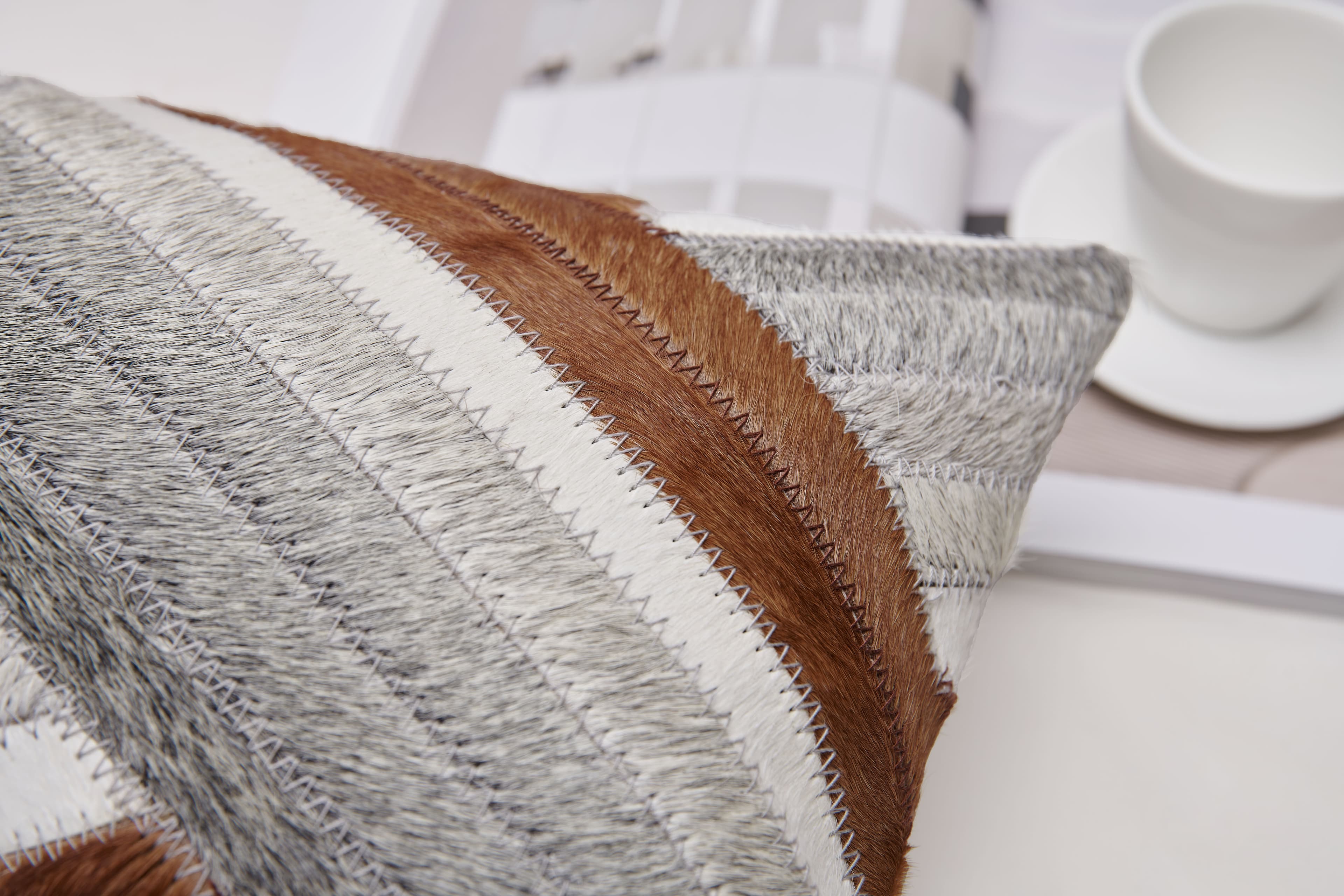 Cowhair - Suede Flannel Blended Lumbar Pillow (DP-2312107) — image 7