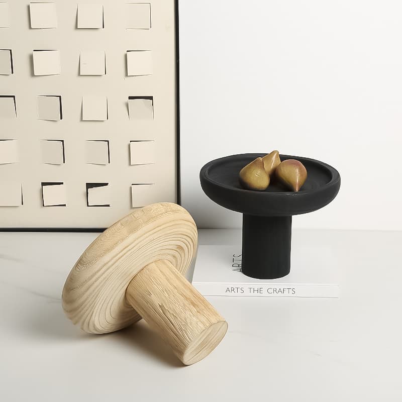 High-legged wooden fruit bowl — image 2