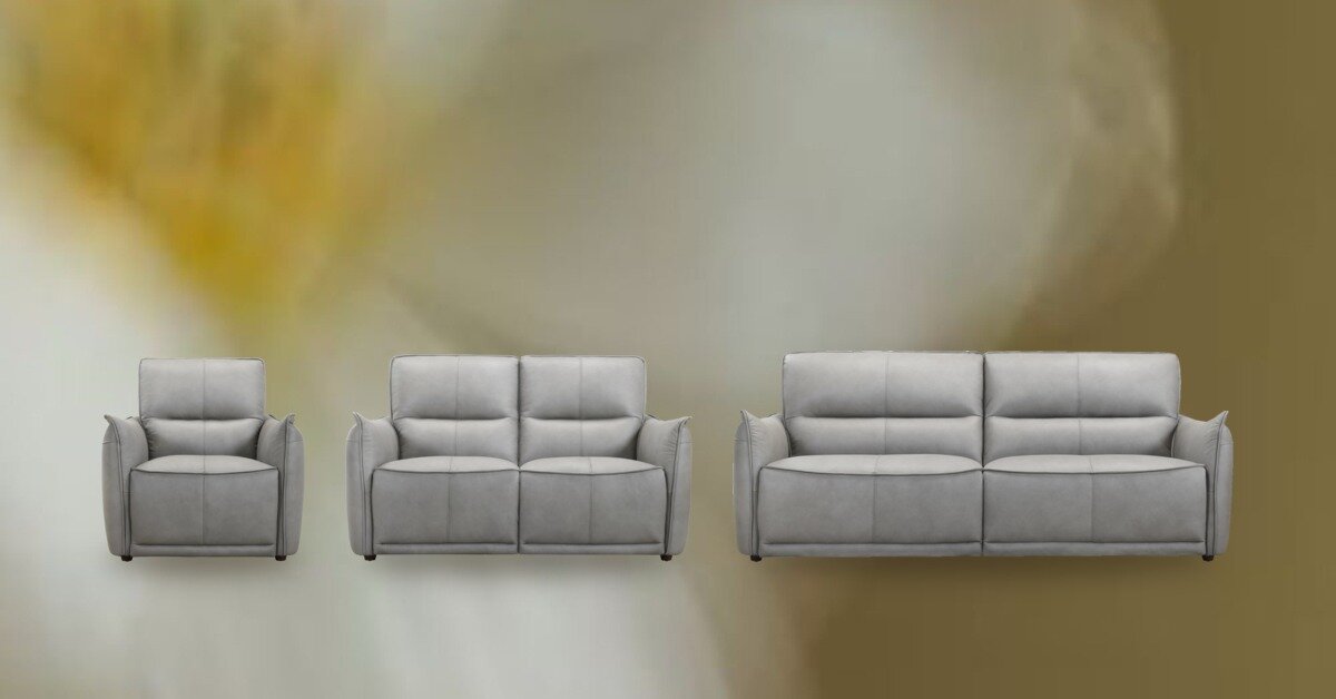 ASHER power leather sofa as a single seat, loveseat and three-seater
