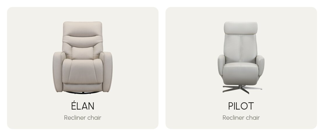Power reclining armchairs ÉLAN and PILOT